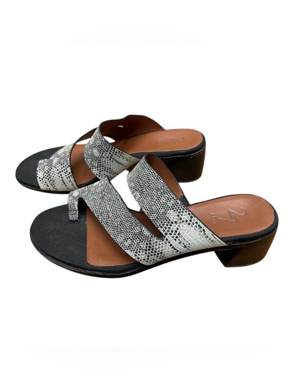 27 Edit Snakeskin Karyl2 Slide Faux Leather Sandals Size 8 Open Toe Slip On